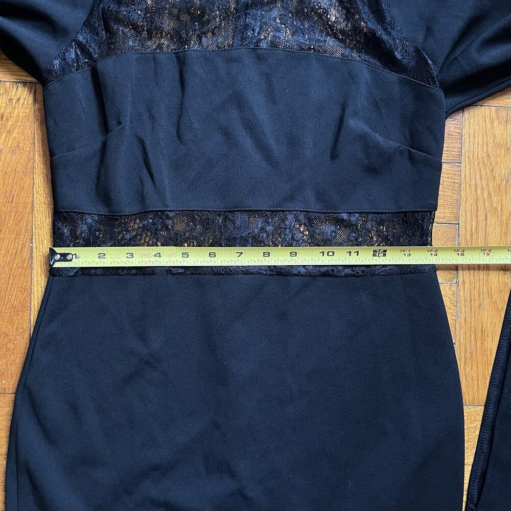 John Zack Tall Black Lace Dress With Split Sleeves US 8 UK 12 Witchy Whimsigoth - Picture 6 of 13
